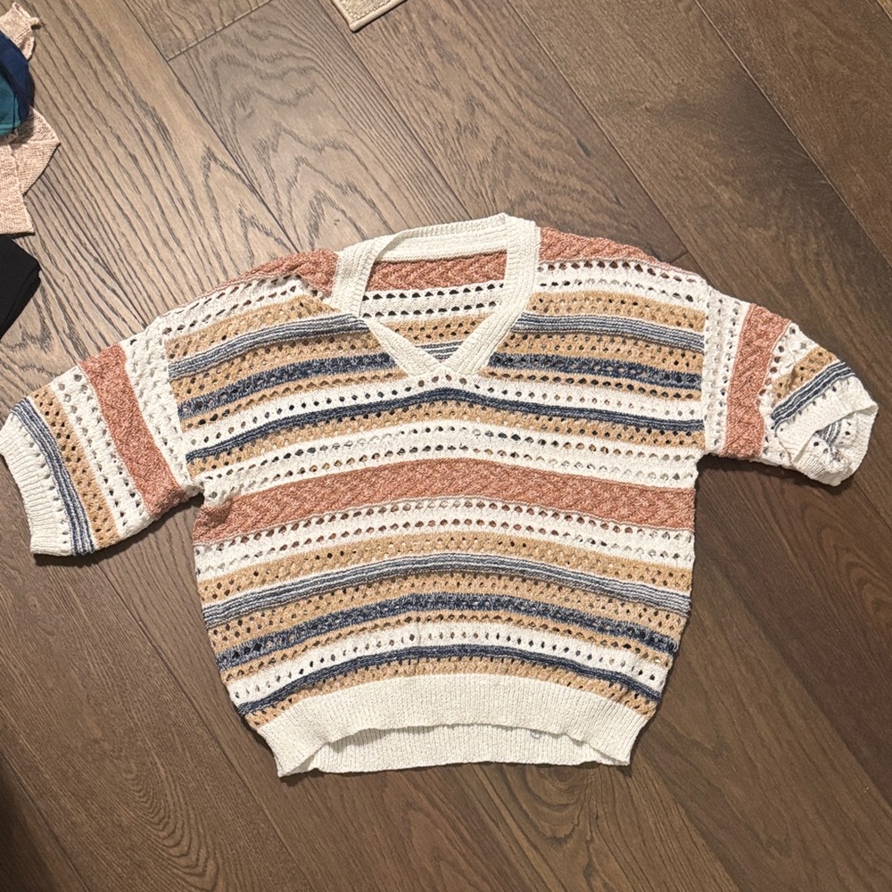 SHEIN Multicolor V-Neck Sweater